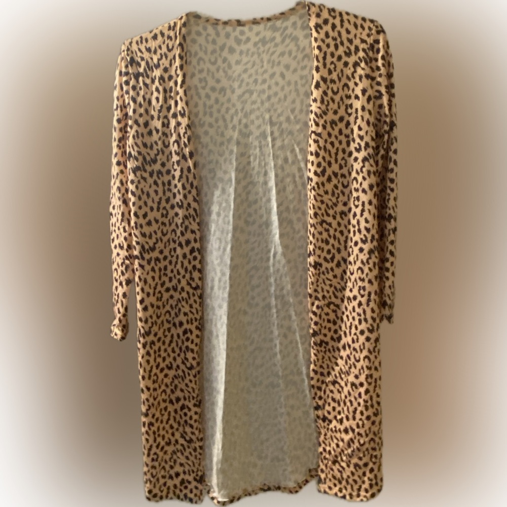 Leopard Print Open Cardigan